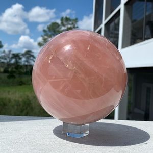 Huge Pink Rose quarts Sphere